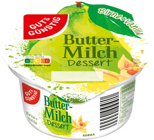 GUT&GÜNSTIG Buttermilch Dessert Birne Vanille 200g
