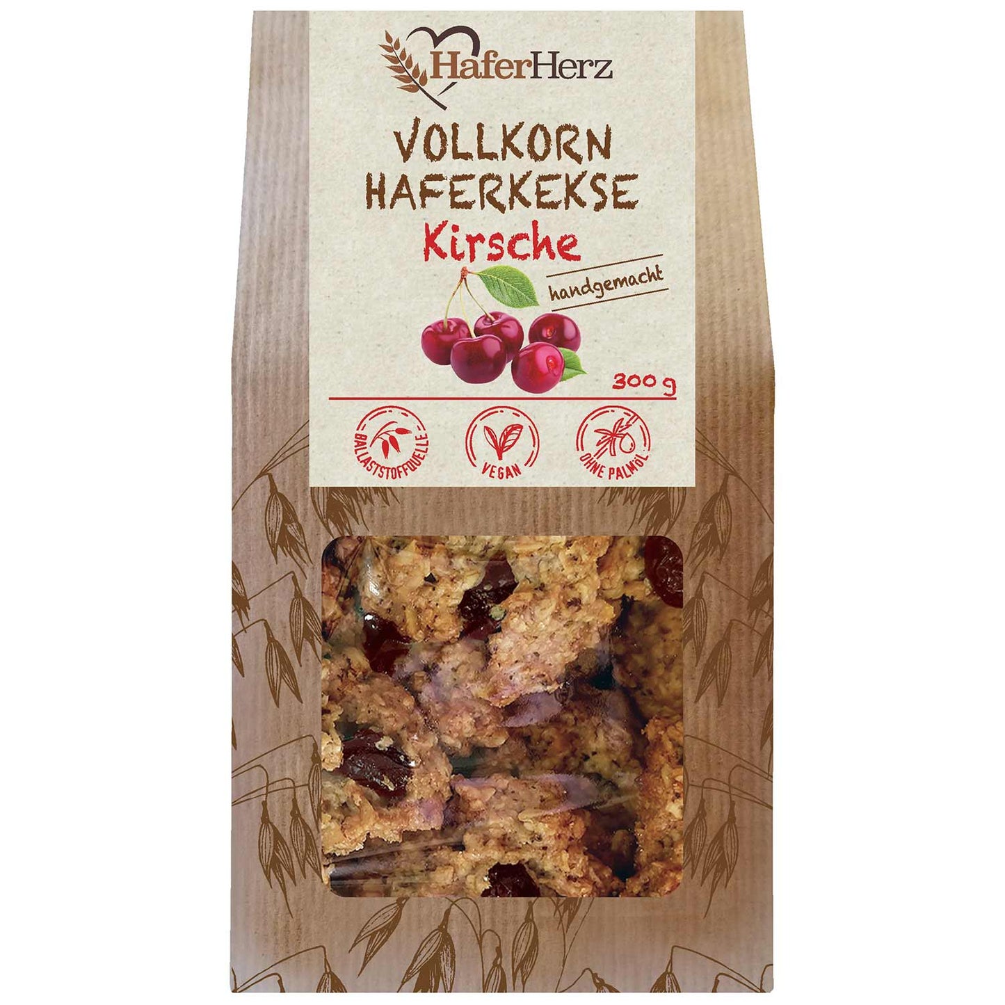 HaferHerz Vollkorn-Haferkekse Kirsche 300g