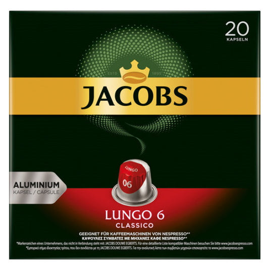 Jacobs Lungo Kapseln 6 Classico 20ST 104g