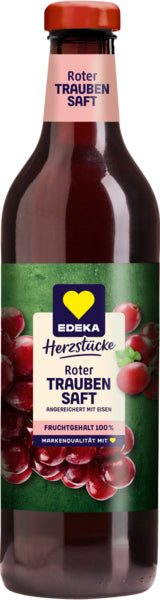 EDEKA Herzstücke Roter Traubensaft mit Eisenzusatz Fruchtgehalt 100% 0,75l