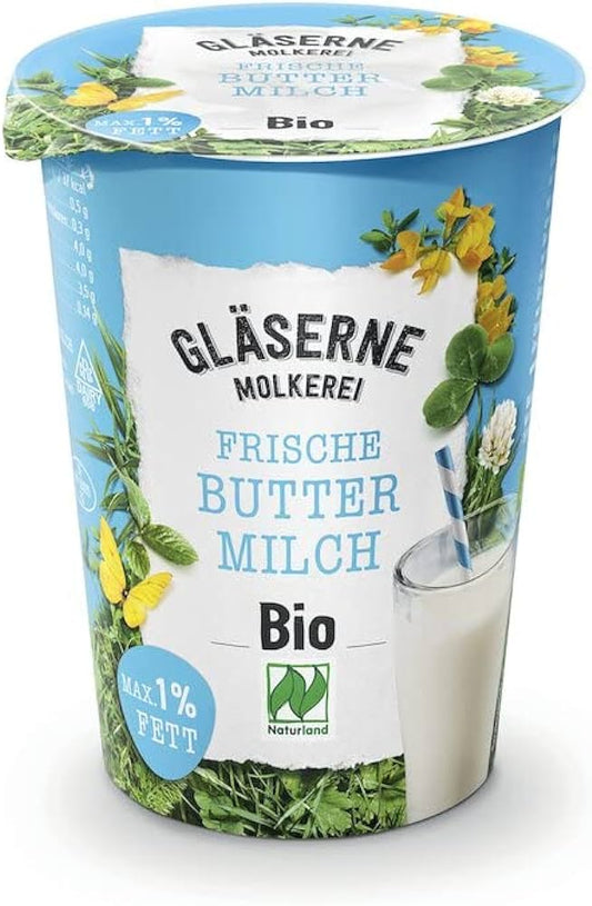 Bio Gläserne Molkerei Buttermilch 500g