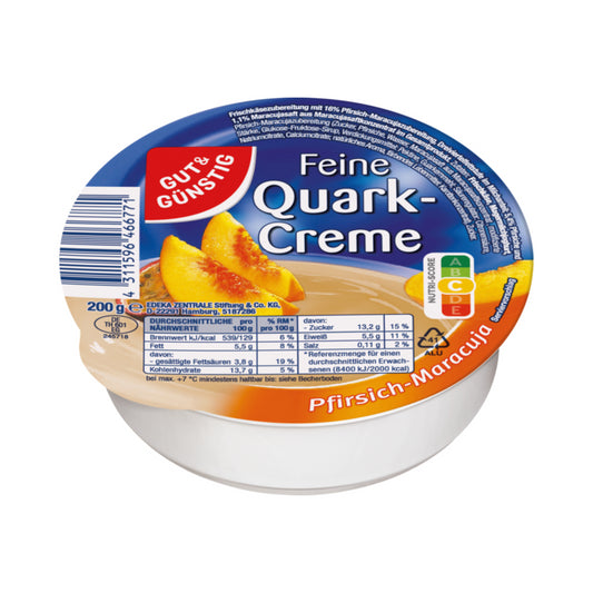 GUT&GÜNSTIG Feine Quarkcreme Pfirsich-Maracuja 200g