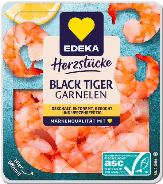 ASC EDEKA Herzstücke Black Tiger Garnelen 100g