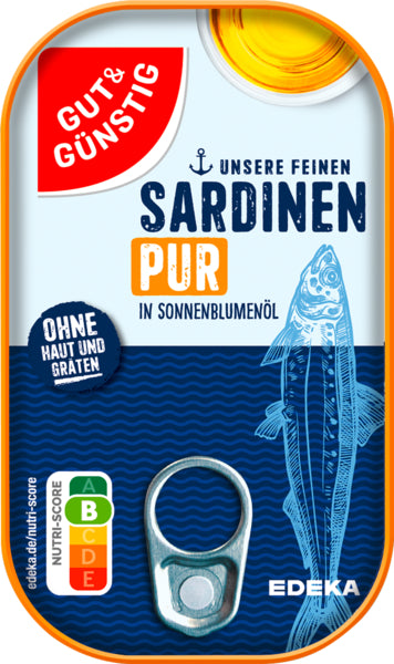 GUT&GÜNSTIG Sardinen ohne Haut und Gräten in Öl 125g