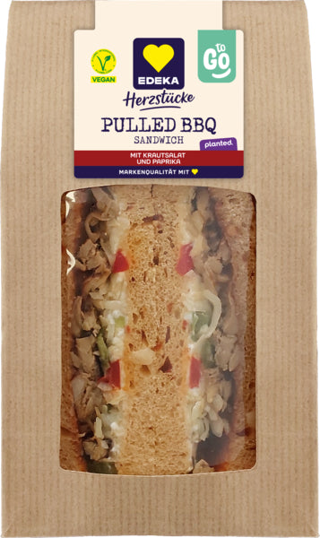 EDEKA Herzstücke Sandwich Planted Pulled BBQ Vegan 175g