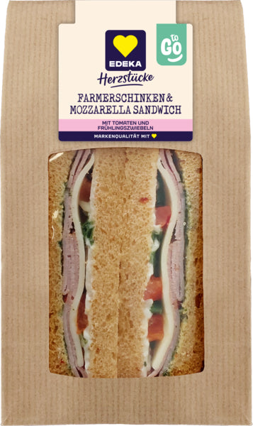 EDEKA Herzstücke Sandwich Farmerschinken Mozzarella 175g