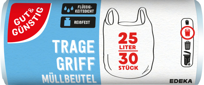 GUT&GÜNSTIG Tragegriff-Müllbeutel 25l 30ST