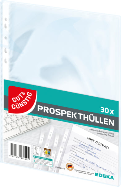 GUT&GÜNSTIG Prospekthüllen 30er Pack