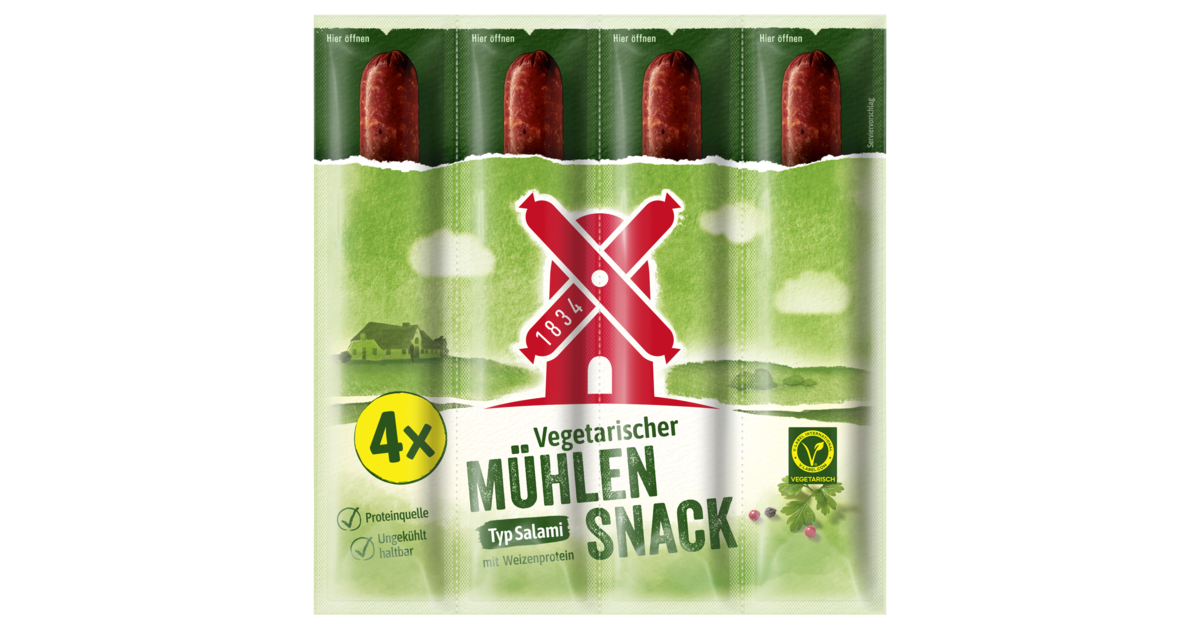 Rügenwalder Vegetarischer Mühlen Snack Bundle Salami 4x20g