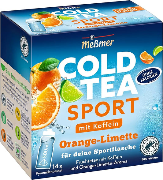 Meßmer Cold Tea Sport Orange-Limette mit Koffein 14ST 38,5g