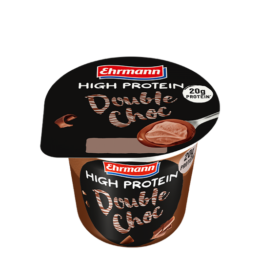 Ehrmann High Protein Pudding mit Double Choc mit Topping 200g