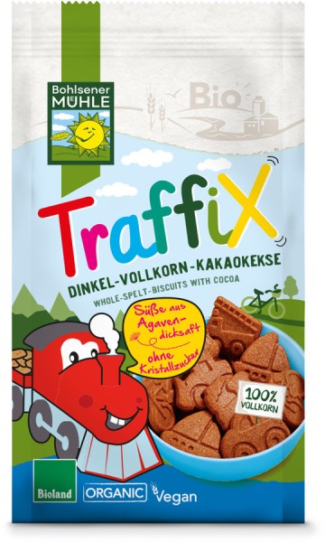 Bio Bohlsener Mühle Traffix Dinkel-Kakao Kinderkekse 125g