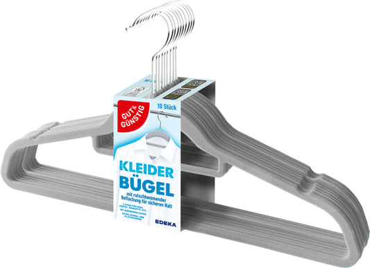 GUT&GÜNSTIG Kleiderbügel beflockt 10ST