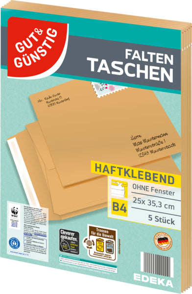 GUT&GÜNSTIG Faltentasche B4 5ST