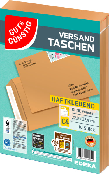 GUT&GÜNSTIG Versandtasche haftklebend C4 10ST