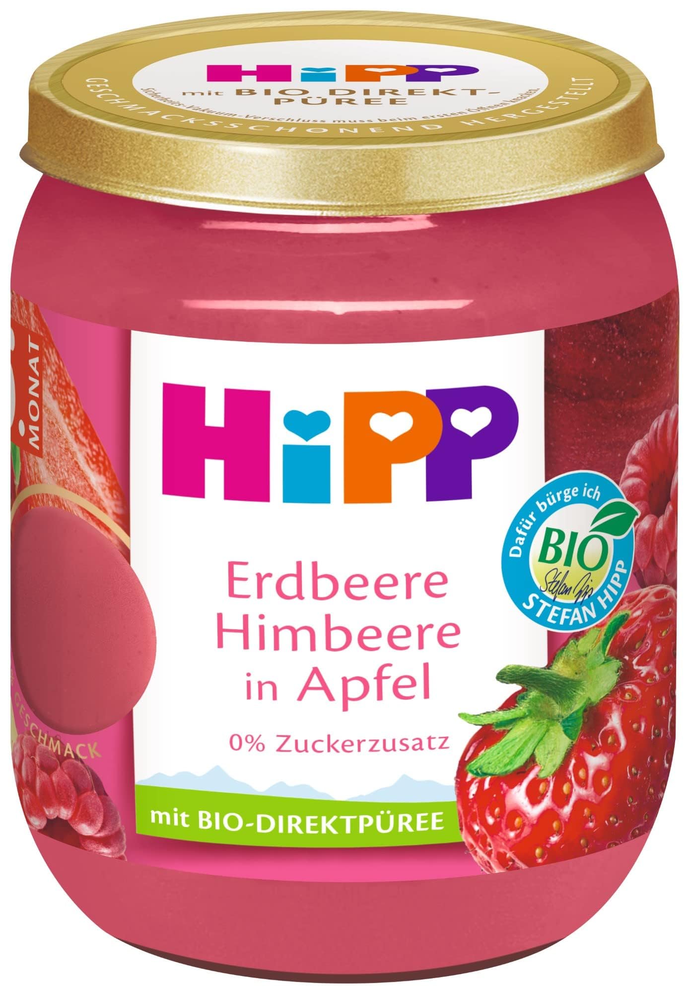 Bio Hipp Erdbeere Himbeere in Apfel 160g