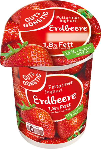 GUT&GÜNSTIG fettarmer Fruchtjoghurt 1,8% Erdbeere 250g