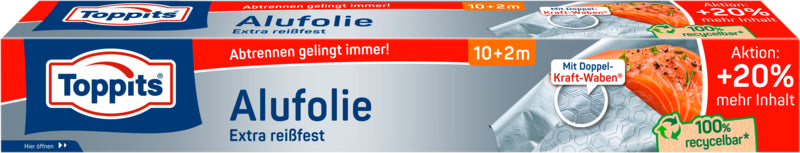 Toppits Alufolie 10m+2m
