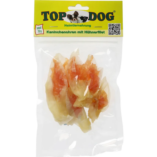 Top Dog Kaninchenohren mit Hühnerfilet 70g