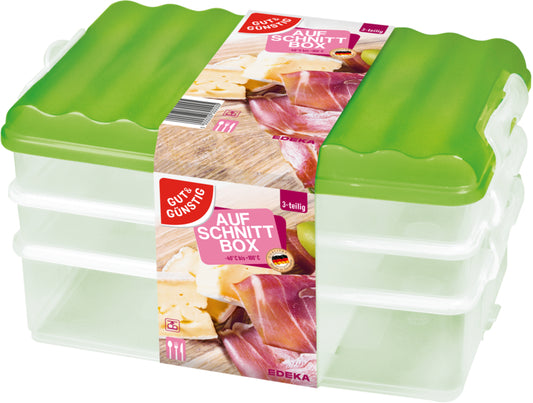 GUT&GÜNSTIG Aufschnittbox grün 3-teilig
