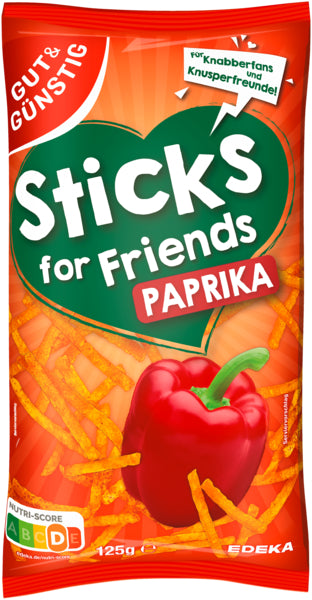 GUT&GÜNSTIG Kartoffelsticks Paprika 125g