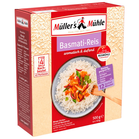 Müllers Mühle Basmati Kochbeutel Reis 4x125g