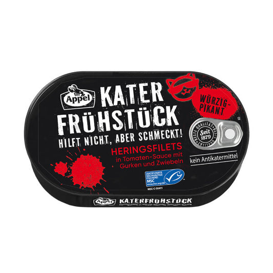 MSC Appel Katerfrühstück Heringsfilets in würzig-pikanter Tomaten-Sauce mit Gurken und Zwiebeln 200g