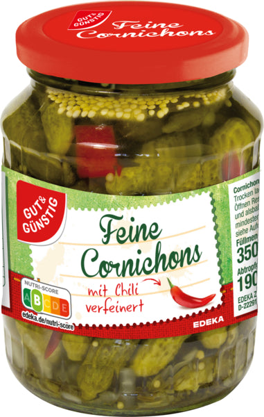 GUT&GÜNSTIG Cornichons mit Chili 350g