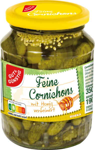 GUT&GÜNSTIG Cornichons mit Honig 350g