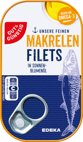 GUT&GÜNSTIG Makrelenfilets in Öl 125g