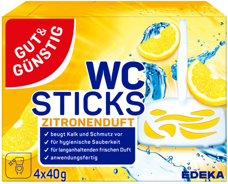 GUT&GÜNSTIG WC Duftstick Lemon 4x40g