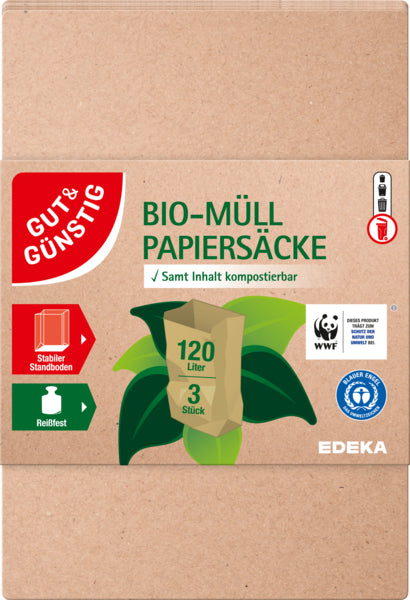 GUT&GÜNSTIG Bio-Müll Papiersäcke 120l 3ST