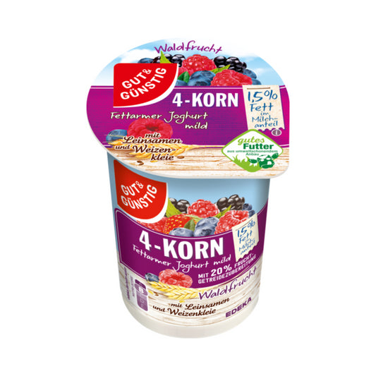 GUT&GÜNSTIG 4-Korn Fruchtjoghurt Waldfrucht 1,5% 250g