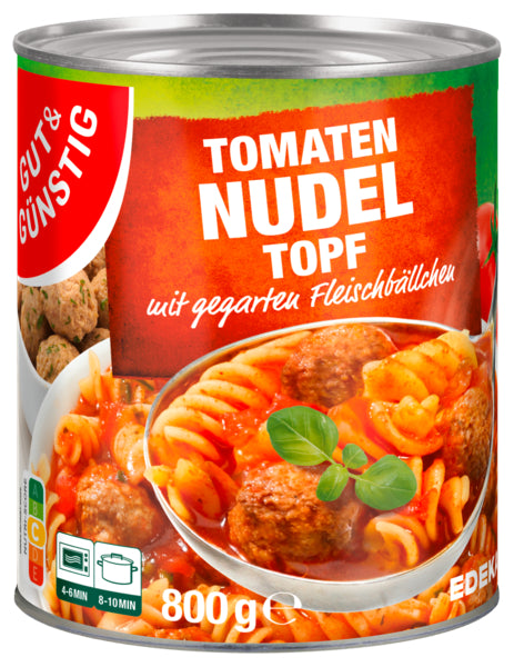 GUT&GÜNSTIG Tomaten-Nudeltopf mit Fleischbällchen 800g