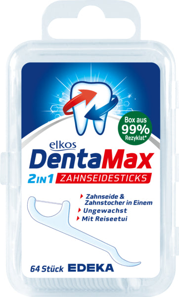 EDEKA elkos DentaMax Zahnseidesticks ungewachst 64ST