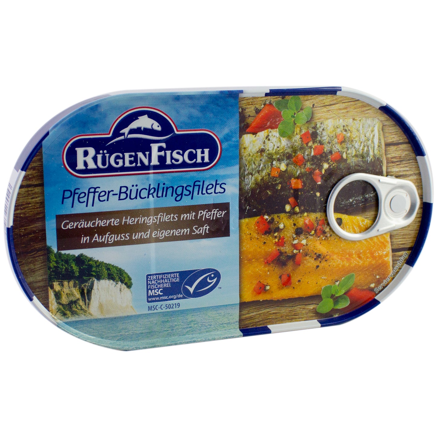 Rügen Fisch Pfefferbücklingsfilets in Aufguss und eigenem Saft 200g