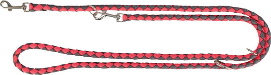 Jollypaw V-Leine geflochten lachs/grafit S-M 2m/12mm