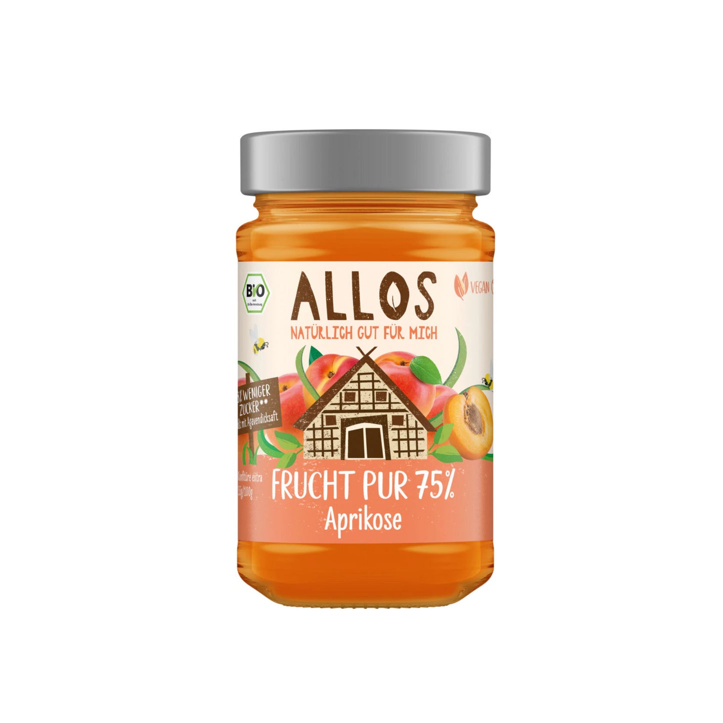 Bio Allos Frucht Pur Aprikose Konfitüre 250g