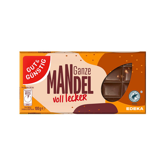 GUT&GÜNSTIG Edel Vollmilch ganze Mandel 100g