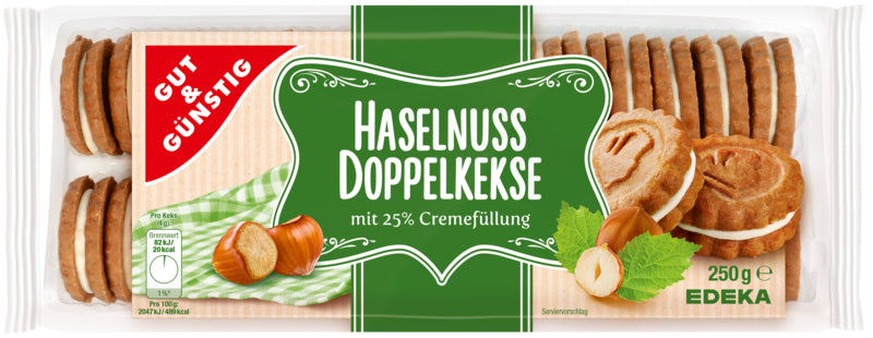 GUT&GÜNSTIG Doppelkeks Haselnuss 250g