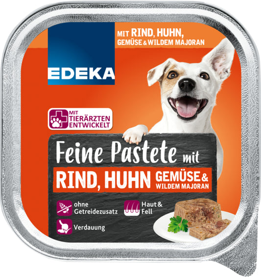 EDEKA Herzstücke Feine Pastete Rind,Huhn,wilder Majoran&Gemüse 150g