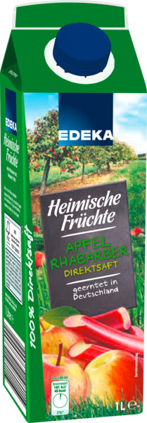 EDEKA Herzstücke Heimische Früchte Apfel/Rhabarber Direktsaft 1l