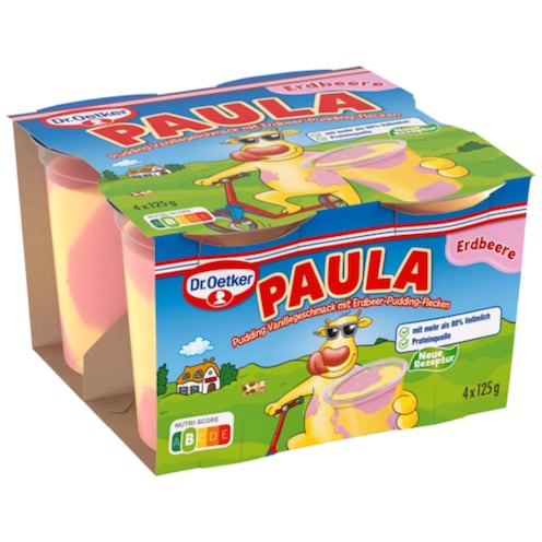 Dr.Oetker Paula Vanille mit Erdbeer-Flecken 4x125g