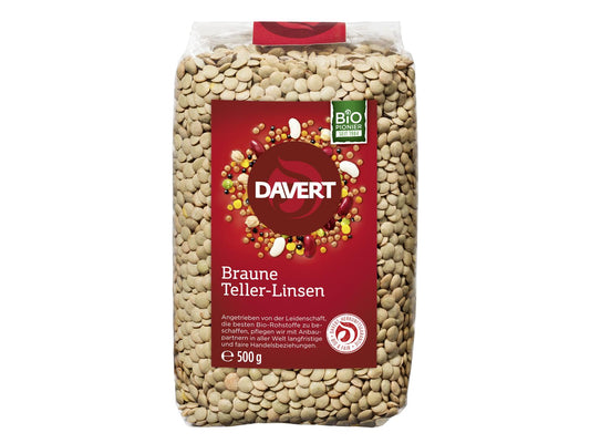 Bio Davert braune Teller-Linsen 500g