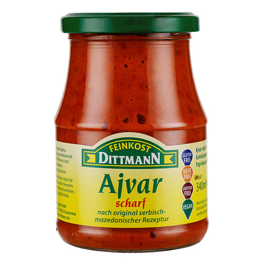 Feinkost Dittmann Ajvar scharf nach original serbisch mazedonische Rezeptur 340ml