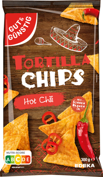 GUT&GÜNSTIG Tortilla Chips Hot Chili 300g