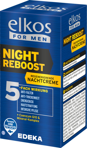 EDEKA elkos men Nachtcreme Night Reboost Q10 50ml
