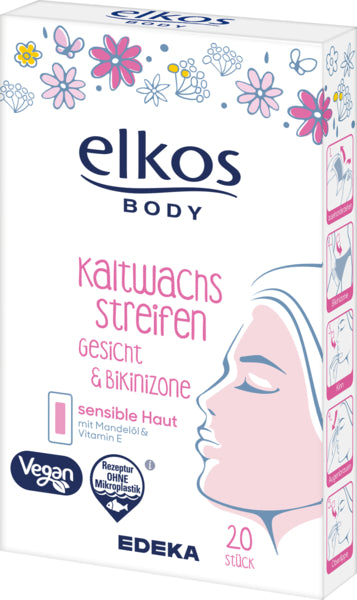 EDEKA elkos body Kaltwachsstreifen Gesicht 20ST