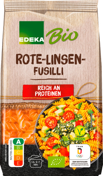 Bio EDEKA Fusilli rote Linsen 250g