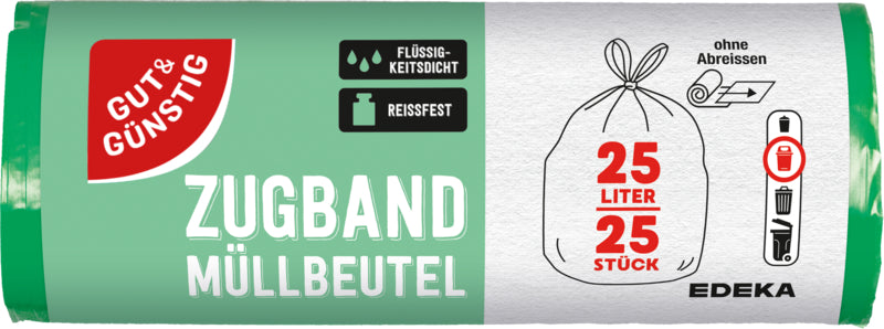 GUT&GÜNSTIG Müllbeutel mit Zugband 25l 25ST